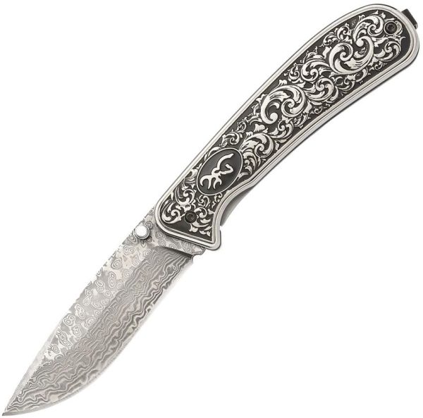 Browning Grand Pass Linerlock Damascus Folding Knife 3.5"