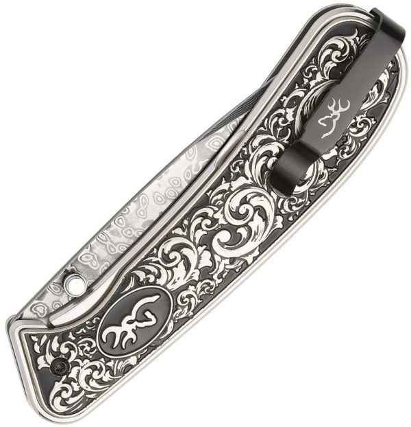 Browning Grand Pass Linerlock Damascus Folding Knife 3.5"