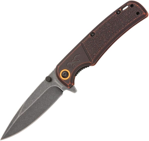 Browning Buckmark Slim Linerlock Folding Knife D2 Black Stonewash