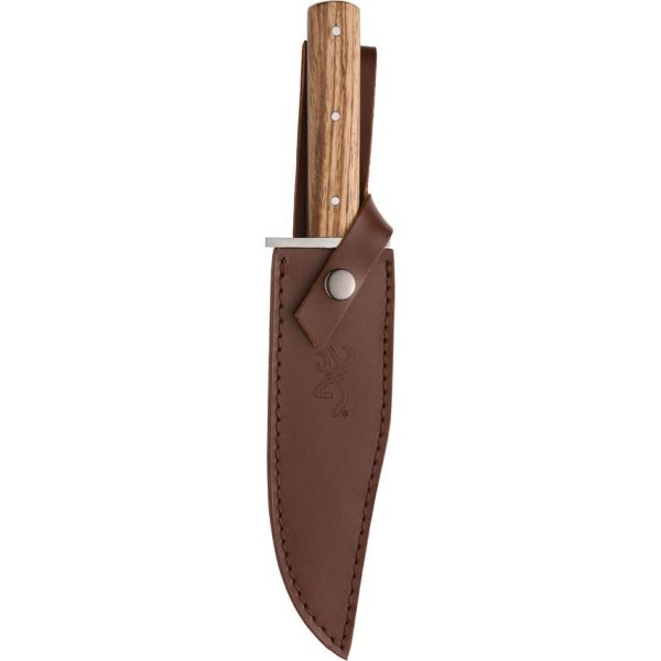 BR0920_add_01.jpg Browning Bowie 7.25" Stainless Fixed Blade Knife Brown Wood Sheath
