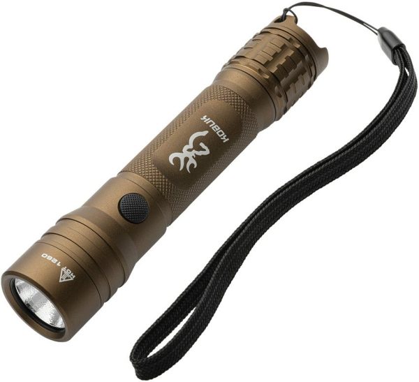 Browning Kobuk Rechargeable Flashlight Brown Tactical EDC 2000 Lumens