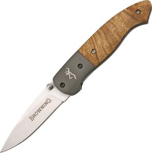 Browning Linerlock Folding Knife - Brown Wood