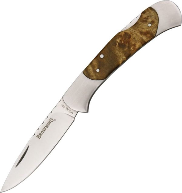 Browning Lockback Folding Knife - Brown Wood