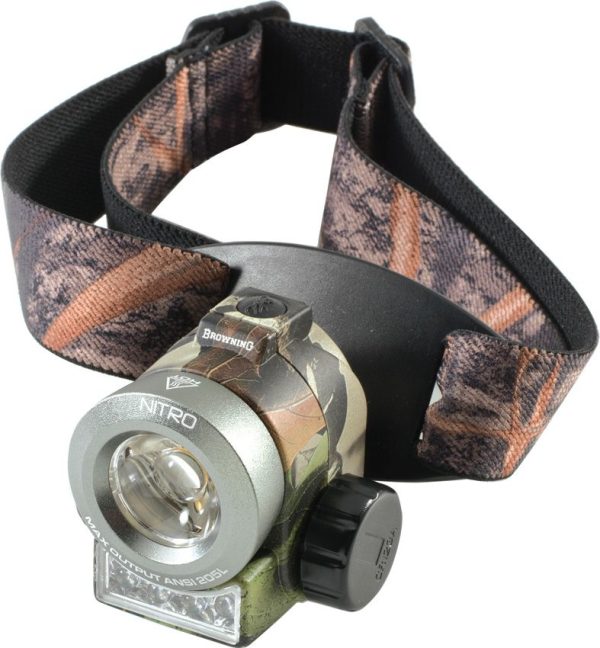 Browning Nitro Headlamp Camo LED Tactical Light Clip