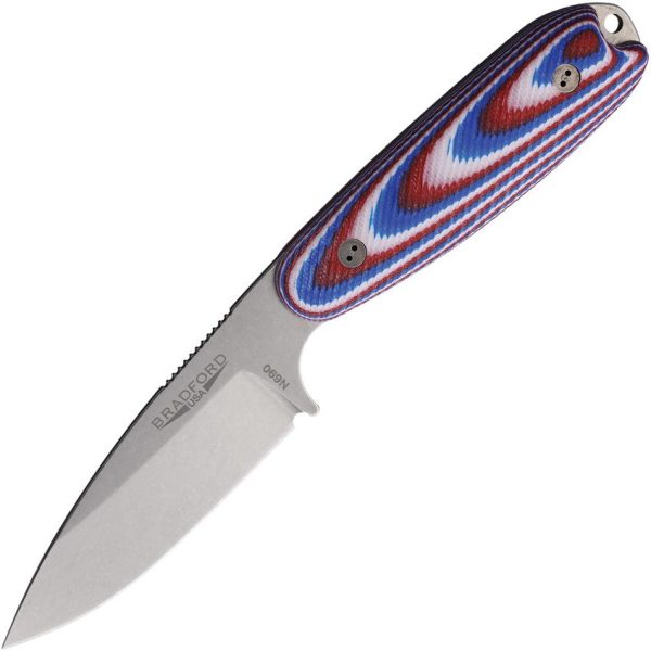 Bradford Guardian 3.5 Fixed Blade N690 Red White Blue G10