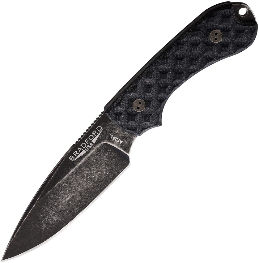 Bradford Knives Guardian 3 Fixed Blade Knife 3.5" AEB-L Black G10