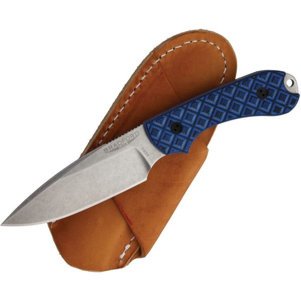Bradford Guardian 3 Fixed Blade Knife AEB-L Black Blue Micarta