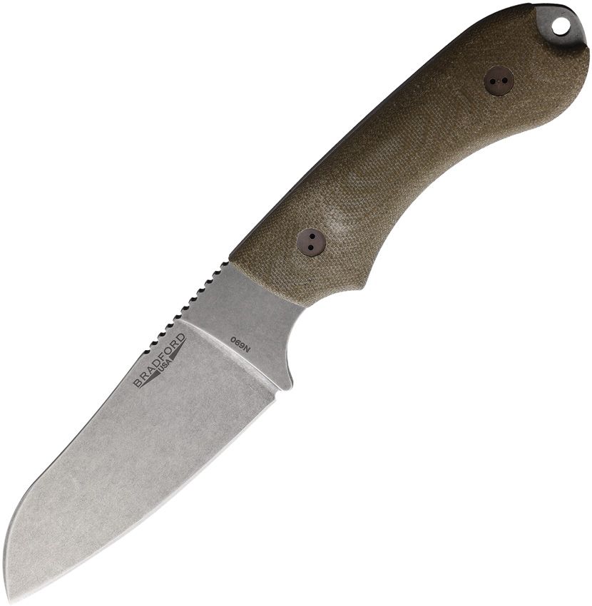 Bradford Knives Guardian 4 Sheepsfoot Fixed Blade Knife 4.75" w/ Sheath