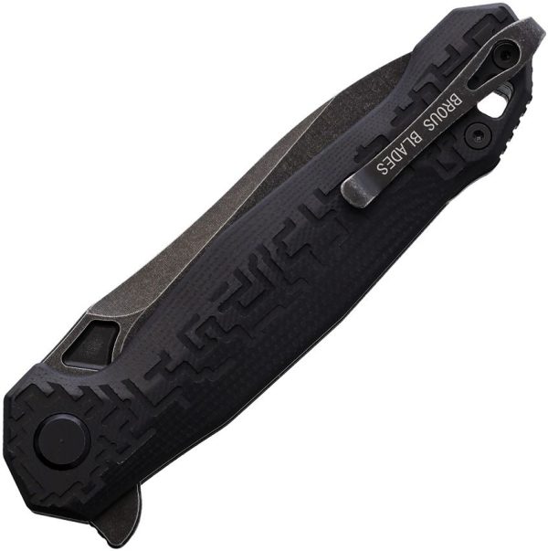 Brous Blades Bygones Linerlock Folding Knife D2 Acid Wash