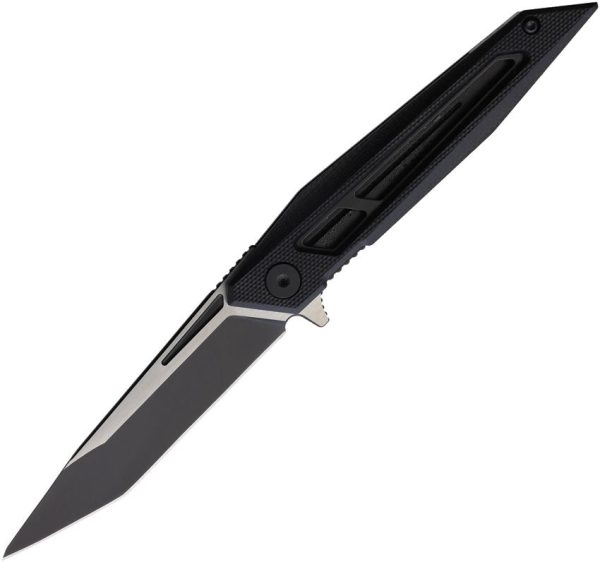BRB280.jpg Brous Blades Gaviton Linerlock Folding Knife D2 Black G10