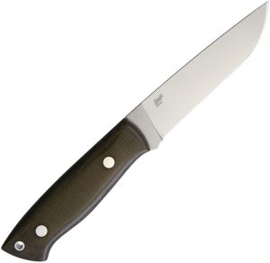 BRI2066.jpg BRISA Trapper 115 Elmax Fixed Blade Knife Green Micarta