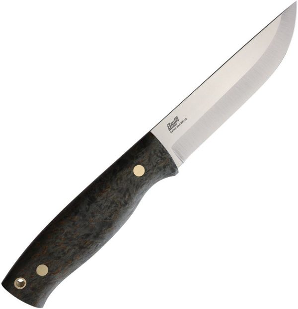 Brisa Trooper 115 Fixed Blade Knife 80CrV2 Black Curly Birch
