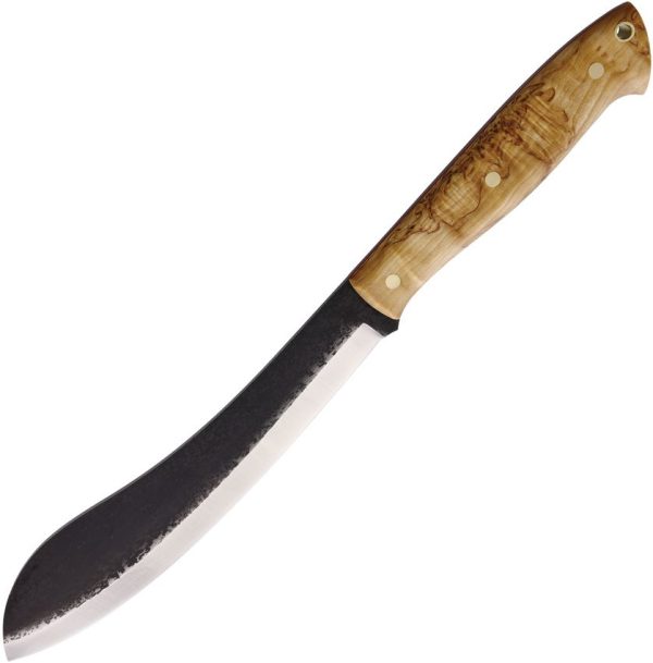 BRISA Bigmuk Curly Birch Fixed Blade Knife 80CrV2 Carbon Steel