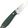 BRI9957.jpg BRISA Bobtail 80 Fixed Blade Knife 3" Sandvik 12C27 Green Micarta