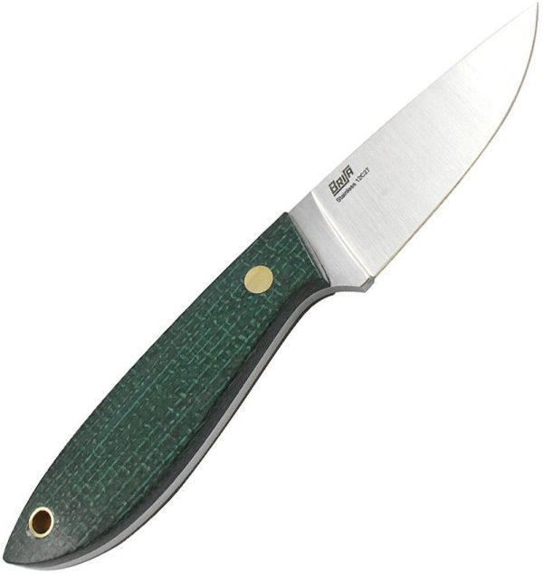 BRISA Bobtail 80 Green Micarta Fixed Blade Knife 3" Sandvik