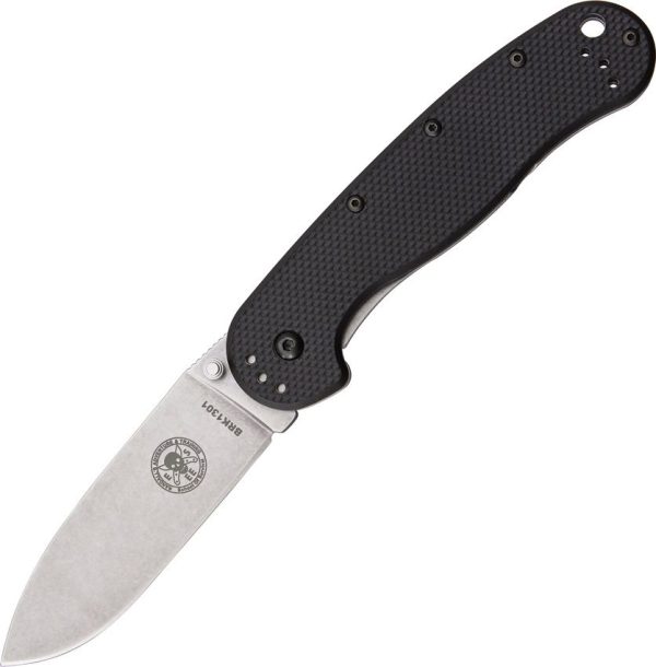 BRK1301.jpg BRK Avispa Black Handle Satin AUS-8 Folding Knife