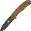 BRK Avispa Coyote Brown Folding Knife AUS-8 Black Blade