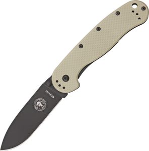 BRK1301DTB.jpg BRK Avispa Desert Tan Folding Knife AUS-8 Black Blade