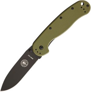 BRK1301ODB.jpg BRK Avispa Black AUS-8 Folding Knife OD Green Handle