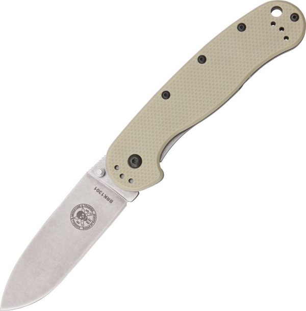 BRK Avispa Framelock Tan D2 Folding Knife 3.5" Blade