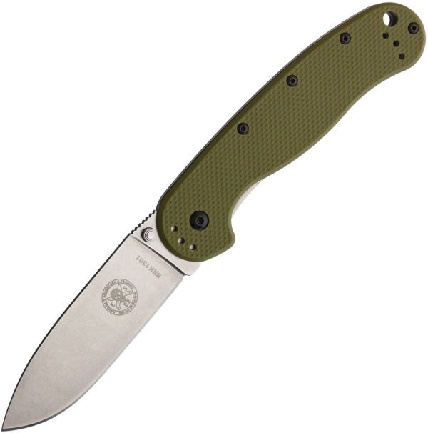 BRK Avispa Framelock D2 OD Green Folding Knife 3.5"