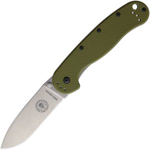 BRK Avispa Framelock SK5 Carbon Steel Folding Knife OD Green