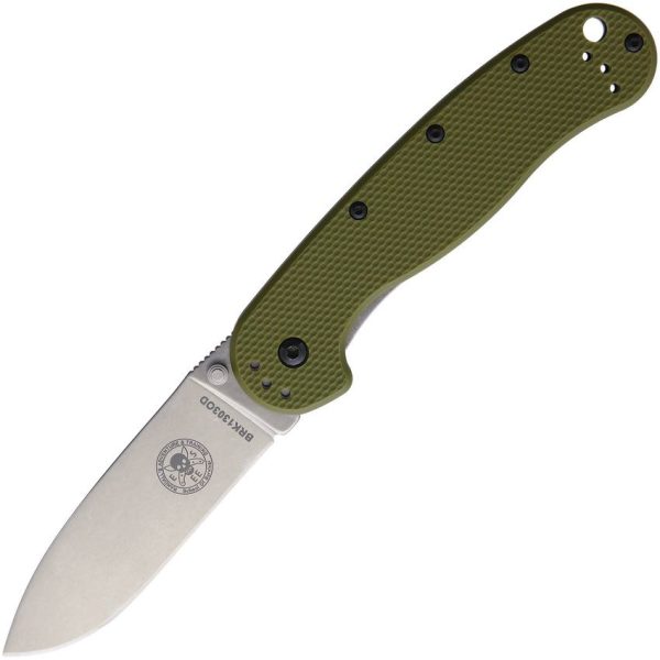 BRK1303OD.jpg BRK Avispa Framelock SK5 Carbon Steel Folding Knife OD Green