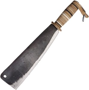 BRR213.jpg BR Rinaldi Machete - Spring Steel Blade Stacked Leather