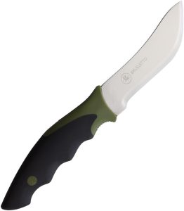 BRU10148.jpg Brusletto Skinner 4" Satin Stainless Fixed Blade Knife Black OD