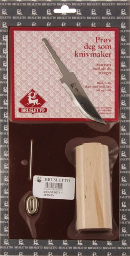Brusletto Jerven DIY Knife Kit Fixed Blade Wood Handle Norway
