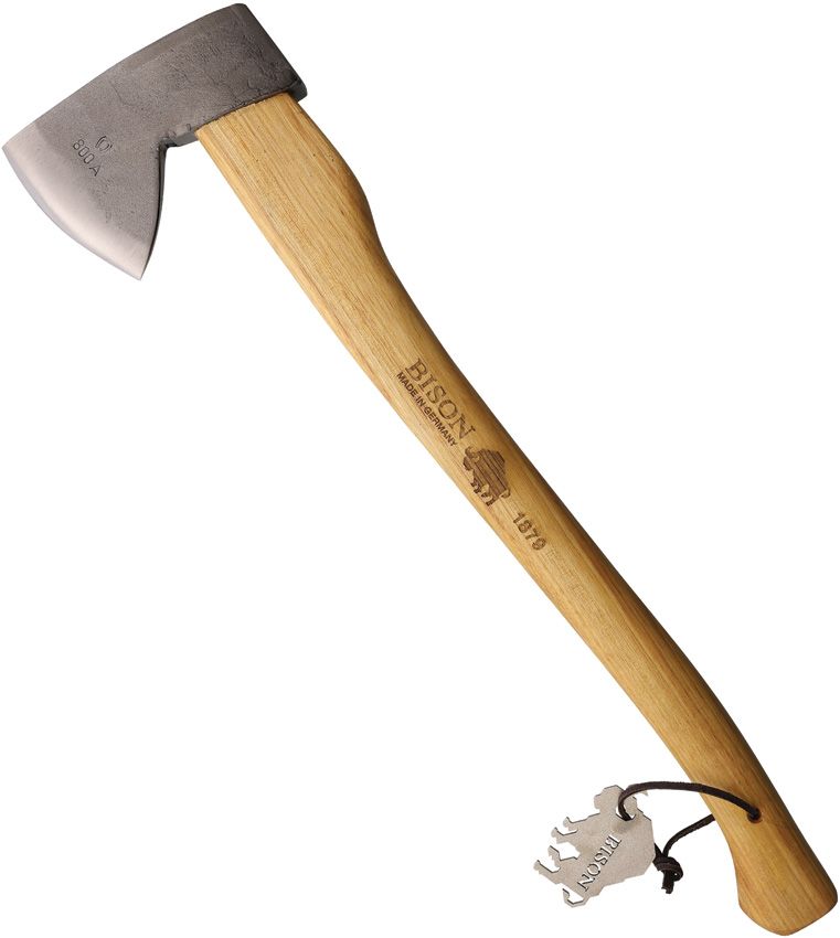 Bison 1879 Oberharzer Axe 6.5" Steel Head Hickory Handle w/ Sheath
