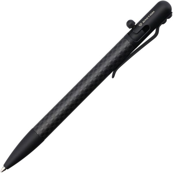 Bastion Slim Bolt Action Pen Carbon Fiber Tactical EDC Black