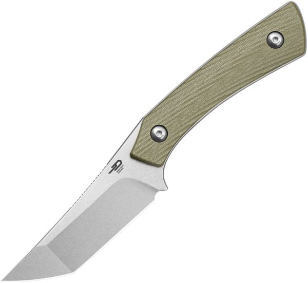 Bestech STEP Fixed Blade D2 Stonewash - Green G10