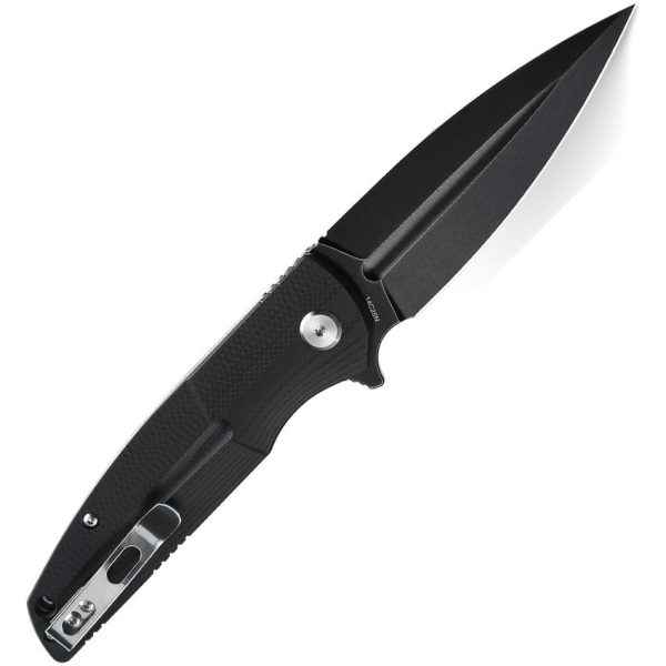 Bestech Fin Linerlock - Black Stonewash 14C28N