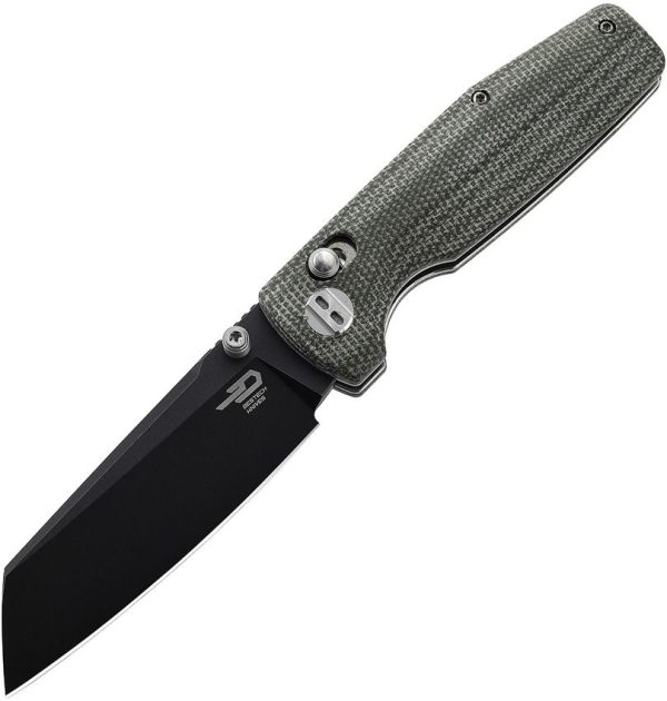Bestech Slasher Axis Lock Green Stonewash Folding Knife
