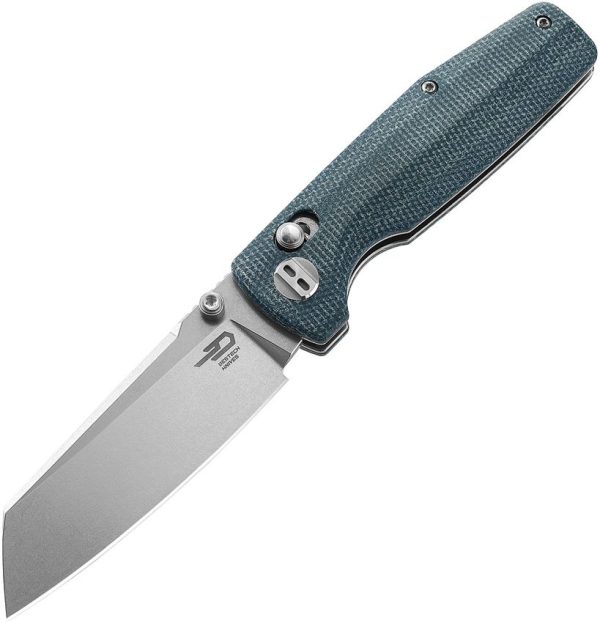 Bestech Slasher Axis Lock Blue Micarta Folding Knife