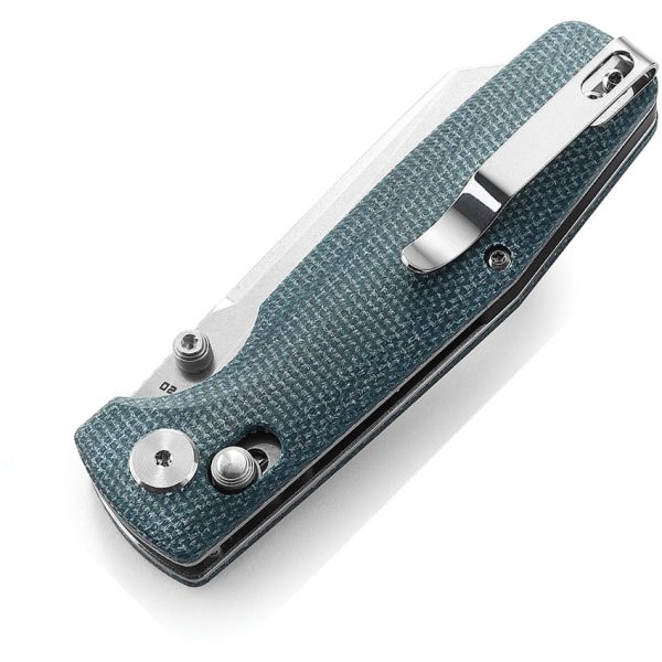 Bestech Slasher Axis Lock Blue Micarta Folding Knife