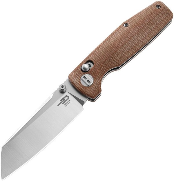 Bestech Slasher Axis Lock Natural Canvas Micarta