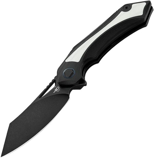 Bestech Kasta Linerlock Black/White Stonewash Blade