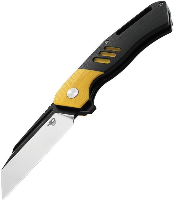 Bestech Rockface Linerlock Yellow D2 Steel Blade