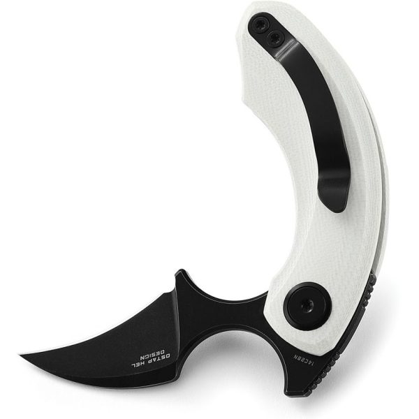 Bestech Strelit Linerlock - White G10 Black Blade