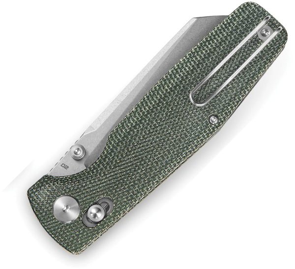Bestech Slasher Axis Lock D2 Green Micarta