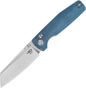 Bestech Slasher Axis Lock D2 Blue Micarta