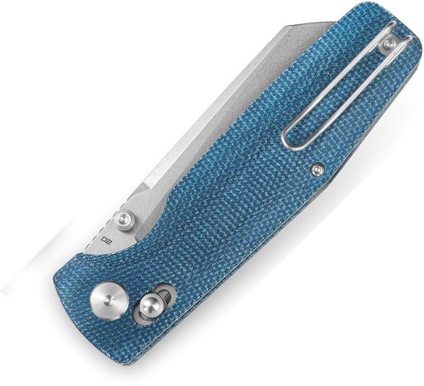 Bestech Slasher Axis Lock D2 Blue Micarta