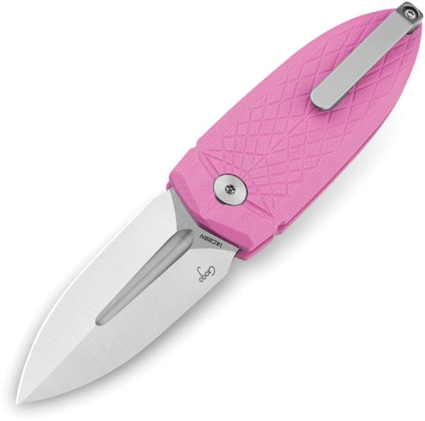 Bestech Ququ Button Lock Spear G10 Pink