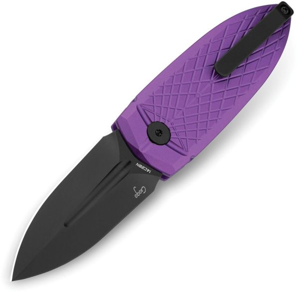 Bestech Ququ Button Lock Folding Knife - Purple Aluminum