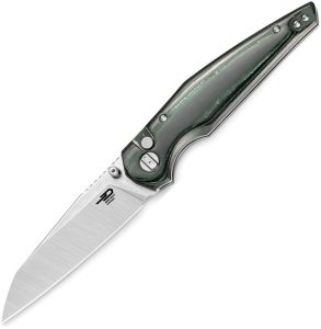 Bestech Snakebird Button Lock Folding Knife - Green Micarta