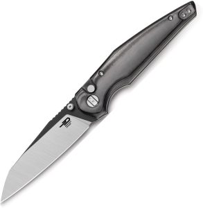 Bestech Snakebird Button Lock Folding Knife - Black Micarta