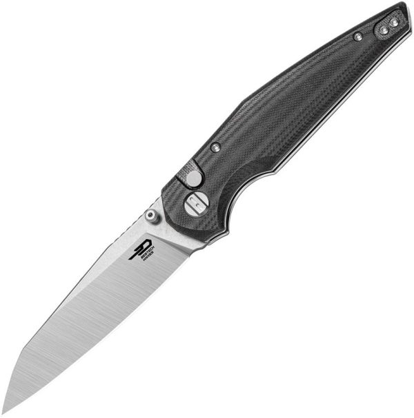 Bestech Snakebird Button Lock Folding Knife - Black Micarta