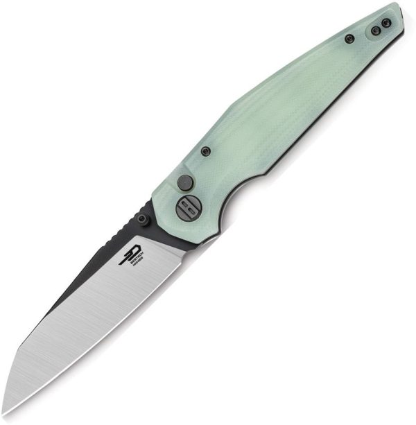 Bestech Snakebird Button Lock Folding Knife - Jade G10